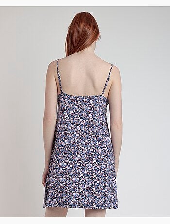 Chemise de nuit à bretelles Liberty bleu et rose ADMAS pour femme