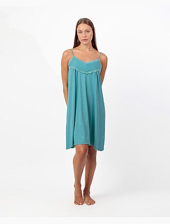 Chemise de nuit à bretelles Menthe Garden pour femme ADMAS