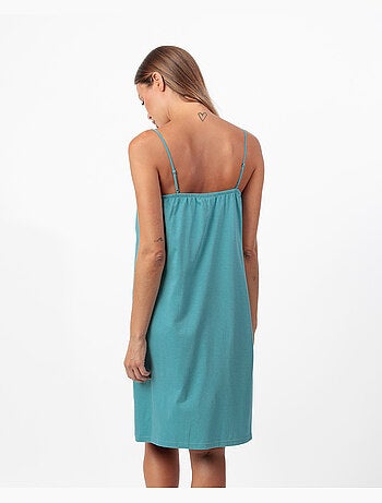 Chemise de nuit à bretelles Menthe Garden pour femme ADMAS