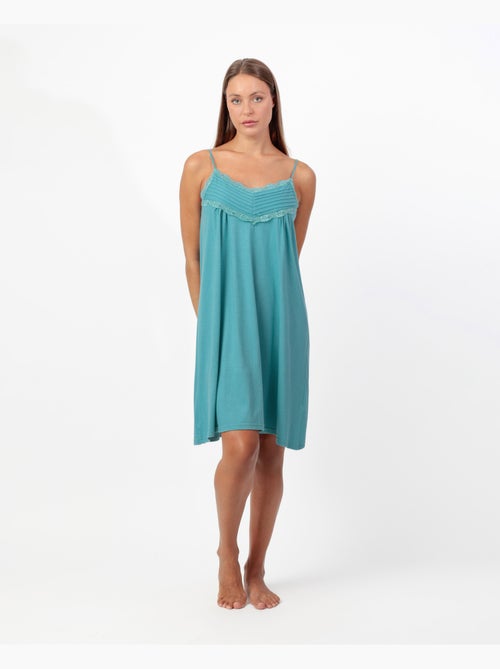 Chemise de nuit à bretelles Menthe Garden pour femme ADMAS - Kiabi Chemise de nuit à bretelles Menthe Garden pour femme ADMAS - Kiabi