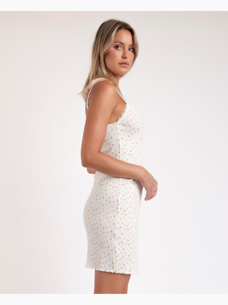 Chemise de nuit à bretelles Sweet Lollipop ADMAS pour femme Ecru - Kiabi