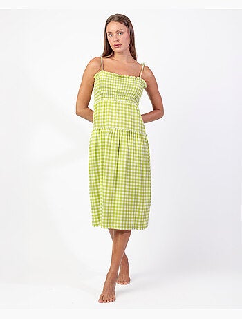 Chemise de nuit à bretelles Vichy Mood pour femme ADMAS