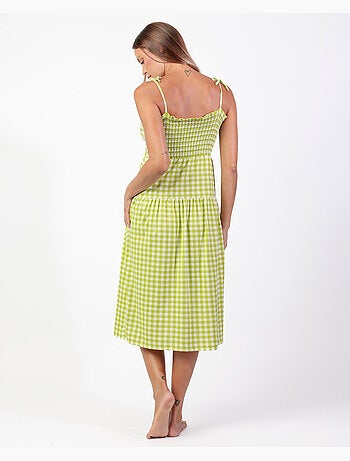 Chemise de nuit à bretelles Vichy Mood pour femme ADMAS
