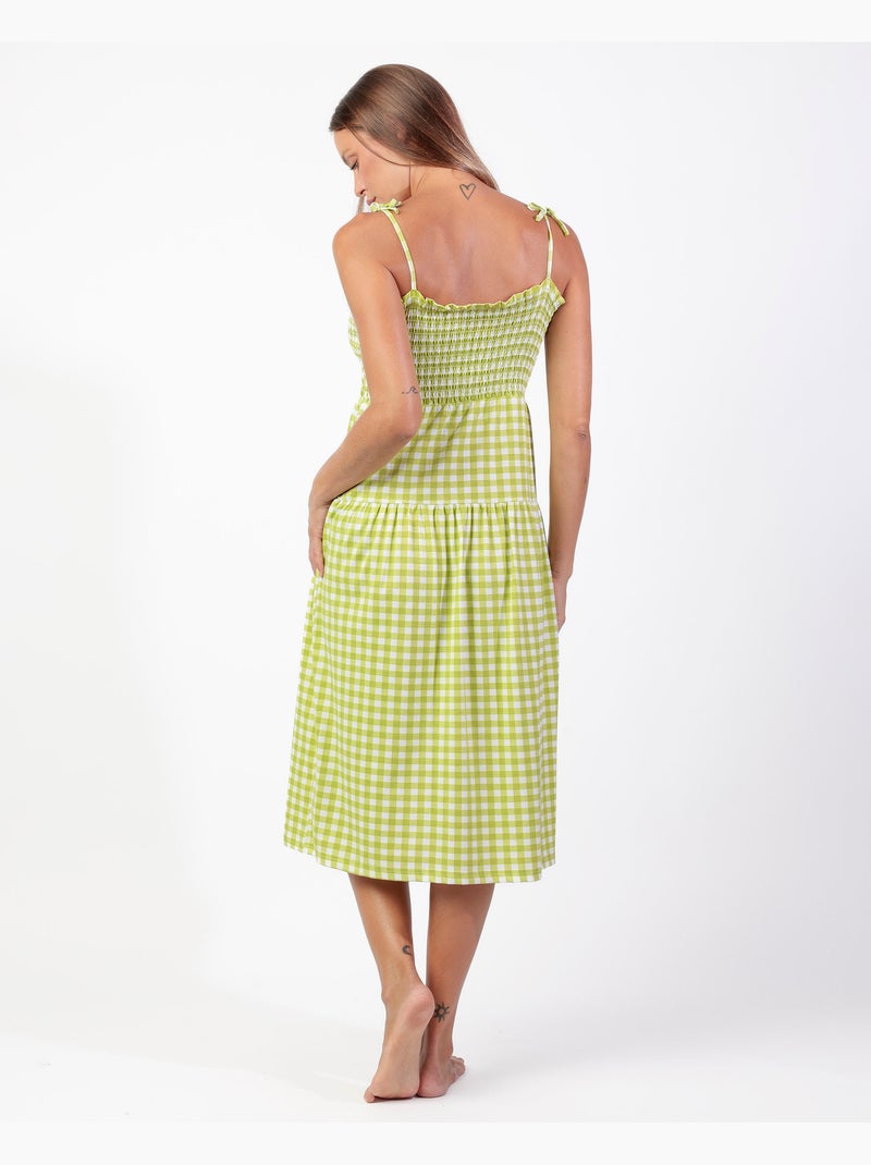 Chemise de nuit à bretelles Vichy Mood pour femme ADMAS Jaune citron - Kiabi
