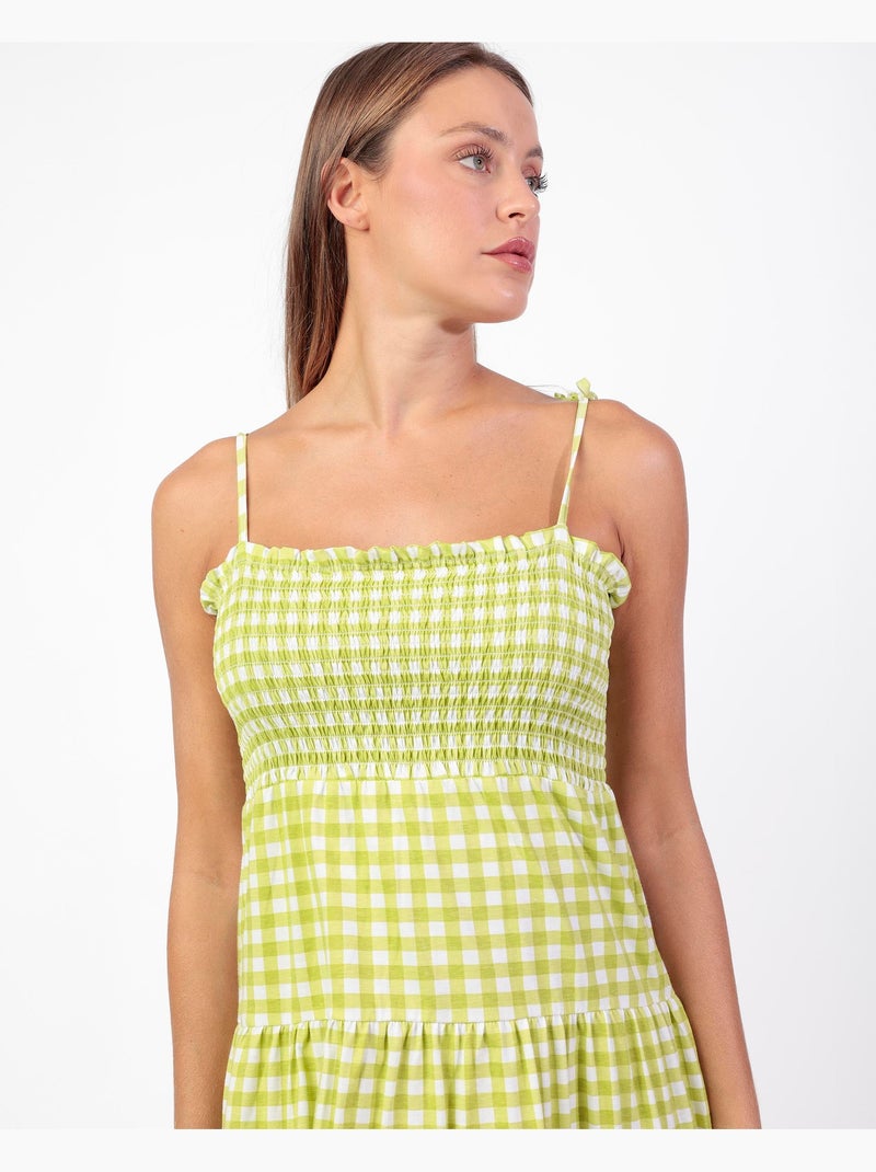 Chemise de nuit à bretelles Vichy Mood pour femme ADMAS Jaune citron - Kiabi