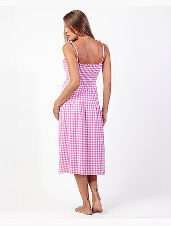 Chemise de nuit à bretelles Vichy Mood pour femme ADMAS