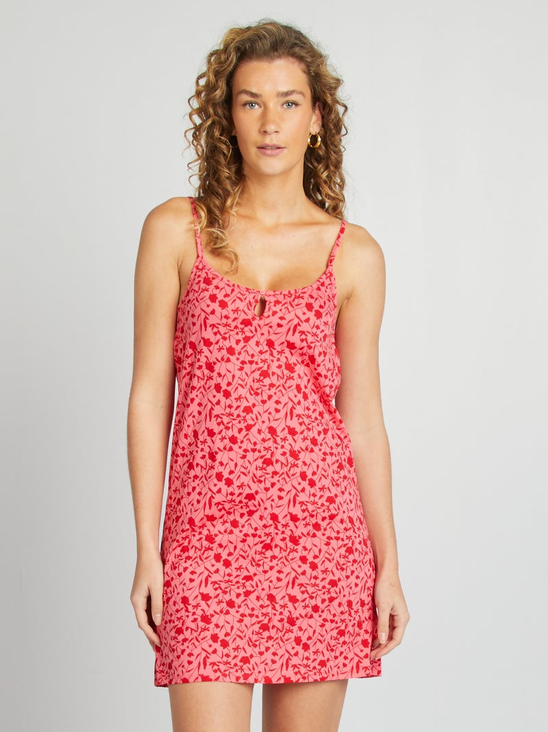 Chemise de nuit à fines bretelles Rose - Kiabi