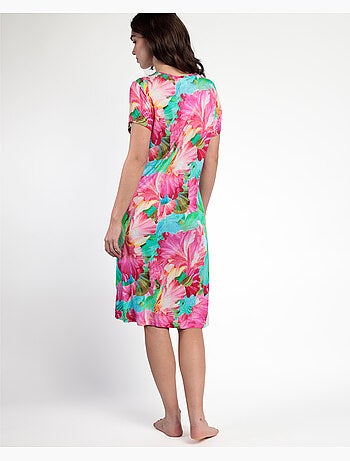 Chemise de nuit à manches courtes à fleurs lumineuses pour femme ADMAS GARDEN