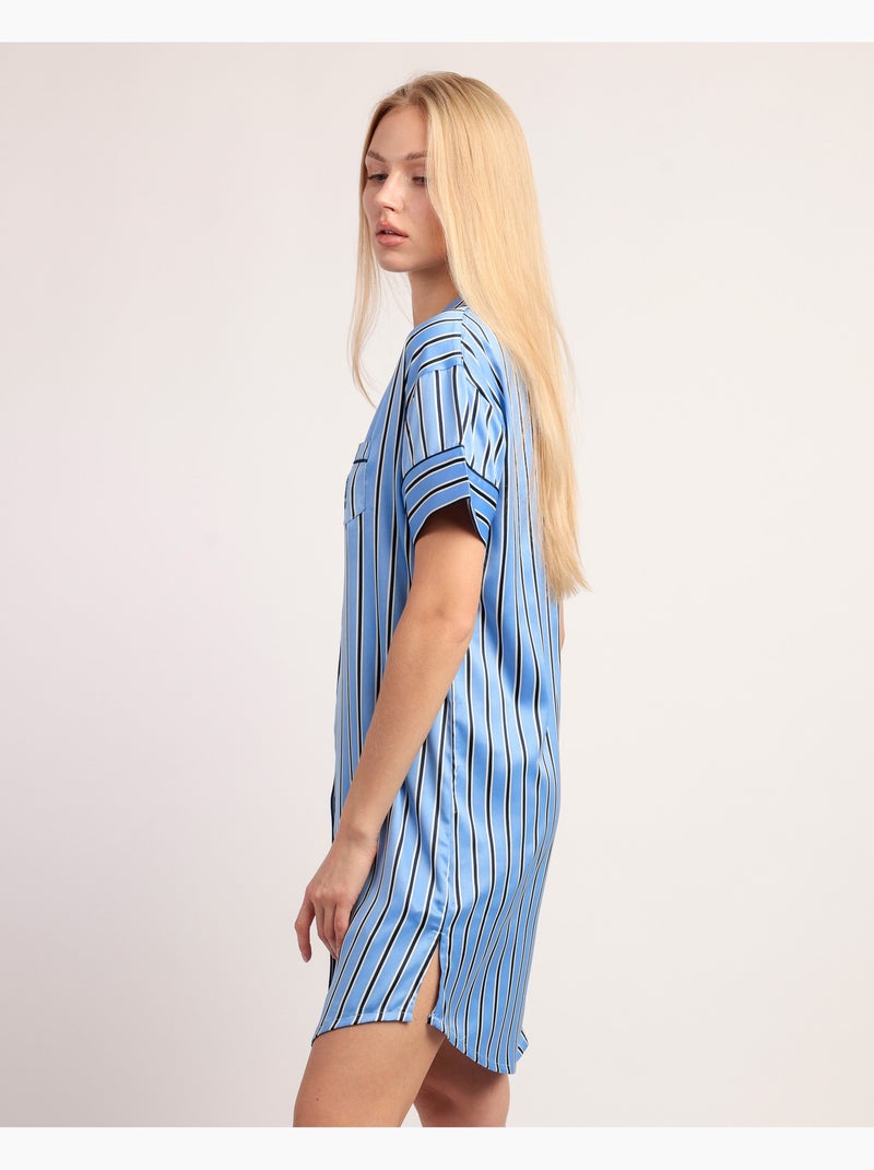 Chemise de nuit à manches courtes ADMAS CLASSIC Adm Secret pour femme Bleu - Kiabi