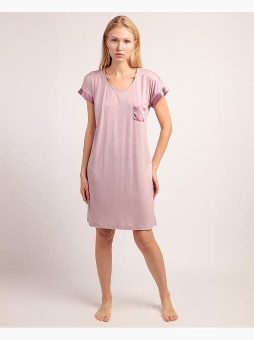 Chemise de nuit à manches courtes ADMAS CLASSIC pour femme Soft Dreams - Kiabi Chemise de nuit à manches courtes ADMAS CLASSIC pour femme Soft Dreams - Kiabi