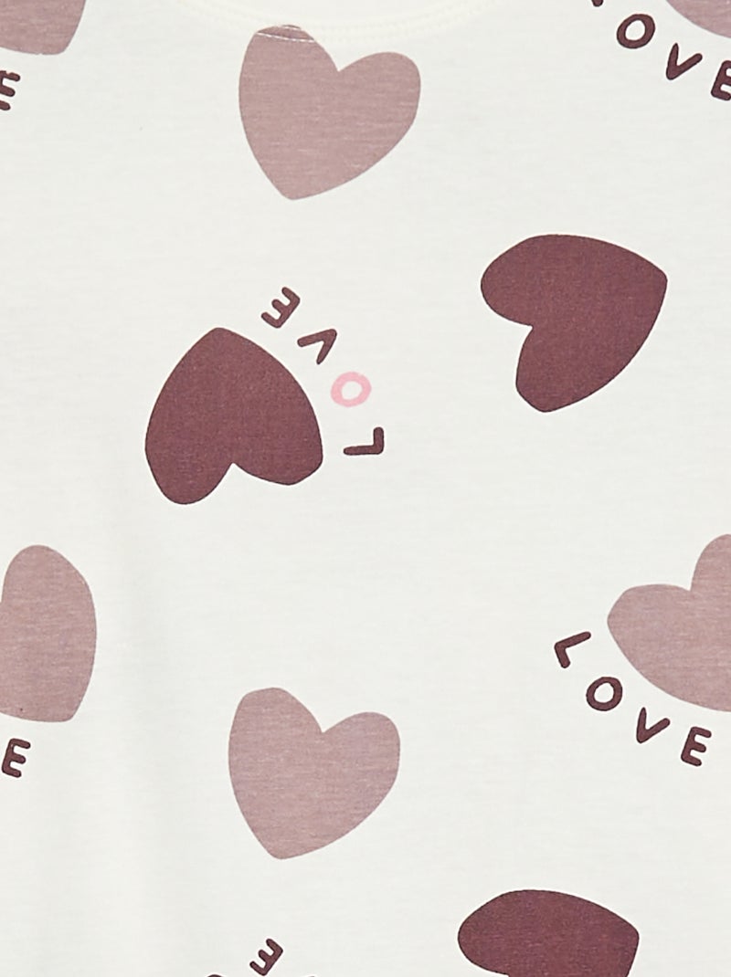 Chemise de nuit à manches courtes avec imprimé Violet - Kiabi