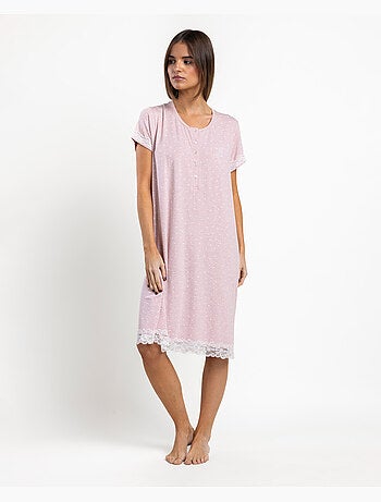 Chemise de nuit à manches courtes cœurs pour femme ADMAS CLASSIC