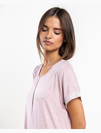 Chemise de nuit à manches courtes cœurs pour femme ADMAS CLASSIC