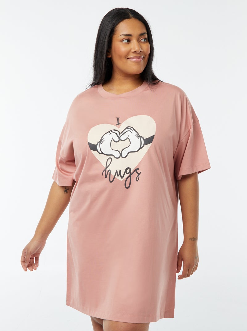 Chemise de nuit à manches courtes 'Disney' Rose Minnie - Kiabi