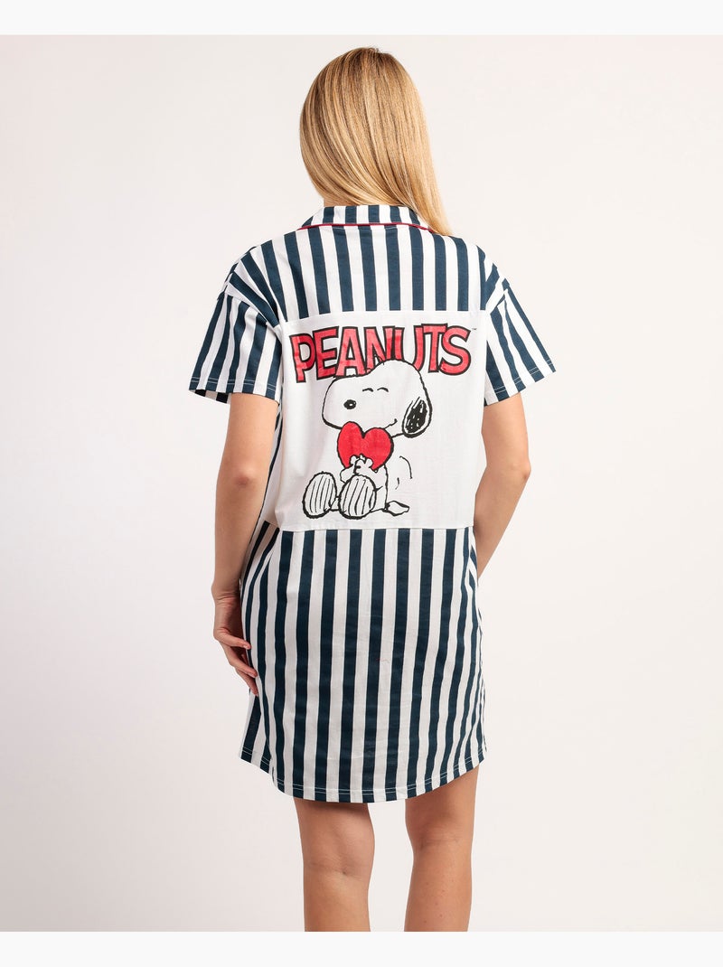 Chemise de nuit à manches courtes Love Sailor pour femme de PEANUTS Bleu marine - Kiabi