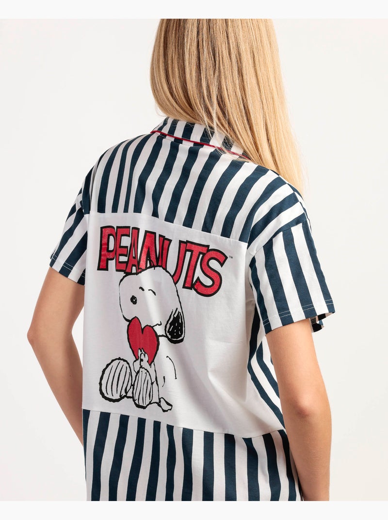 Chemise de nuit à manches courtes Love Sailor pour femme de PEANUTS Bleu marine - Kiabi