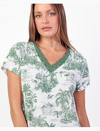 Chemise de nuit à manches courtes Summer Paradise pour femme ADMAS