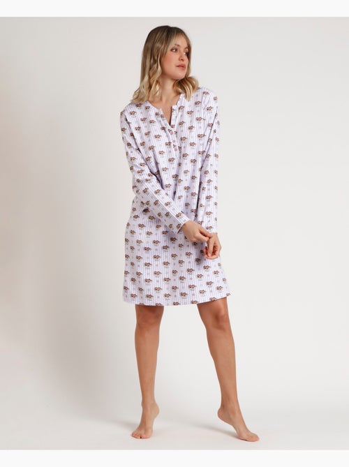 Chemise de nuit à manches longues ADMAS pour femme > - Kiabi Chemise de nuit à manches longues ADMAS pour femme > - Kiabi