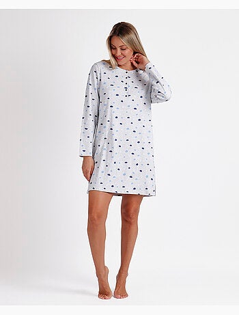 Chemise de nuit à manches longues Cloudy Nights pour femme ADMAS
