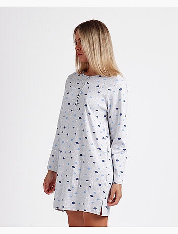 Chemise de nuit à manches longues Cloudy Nights pour femme ADMAS