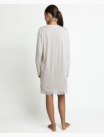 Chemise de nuit à manches longues et cœurs ouverts pour femme ADMAS CLASSIC