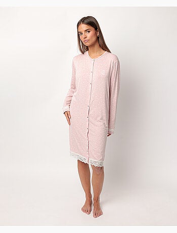 Chemise de nuit à manches longues et cœurs ouverts pour femme ADMAS CLASSIC
