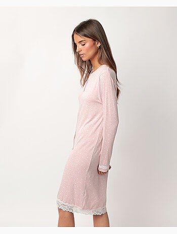 Chemise de nuit à manches longues et cœurs ouverts pour femme ADMAS CLASSIC