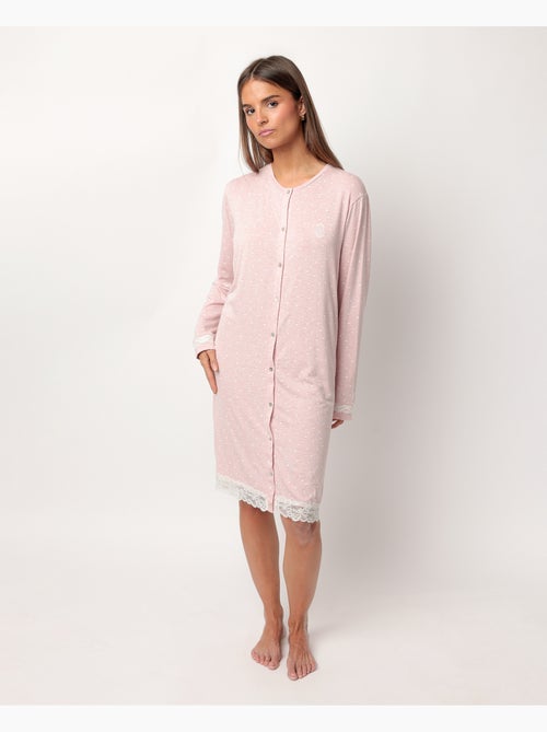 Chemise de nuit à manches longues et curs ouverts pour femme ADMAS CLASSIC - Kiabi Chemise de nuit à manches longues et curs ouverts pour femme ADMAS CLASSIC - Kiabi