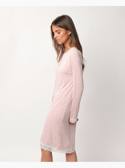 Chemise de nuit à manches longues et curs ouverts pour femme ADMAS CLASSIC - Kiabi Chemise de nuit à manches longues et curs ouverts pour femme ADMAS CLASSIC - Kiabi