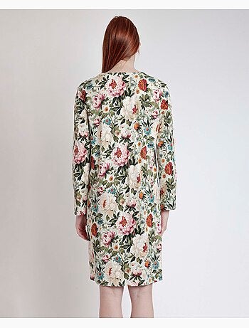 Chemise de nuit à manches longues et patte de boutonnage en cretonne pour femme ADMAS GARDEN
