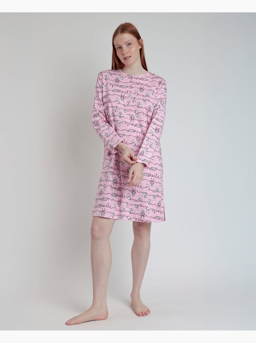Chemise de nuit à manches longues et patte de boutonnage imprimée Disney pour femme - Kiabi Chemise de nuit à manches longues et patte de boutonnage imprimée Disney pour femme - Kiabi
