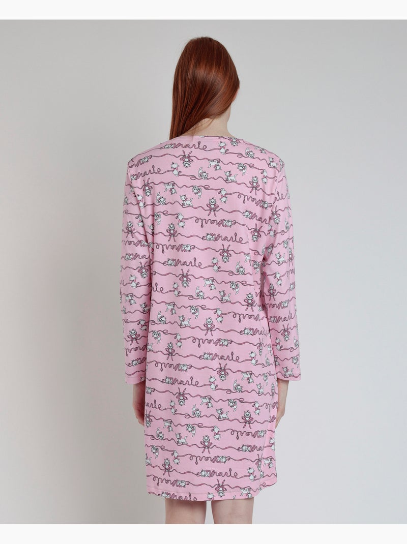 Chemise de nuit à manches longues et patte de boutonnage imprimée Disney pour femme Rose - Kiabi