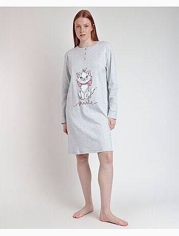 Chemise de nuit à manches longues et patte de boutonnage Marie pour femme Disney