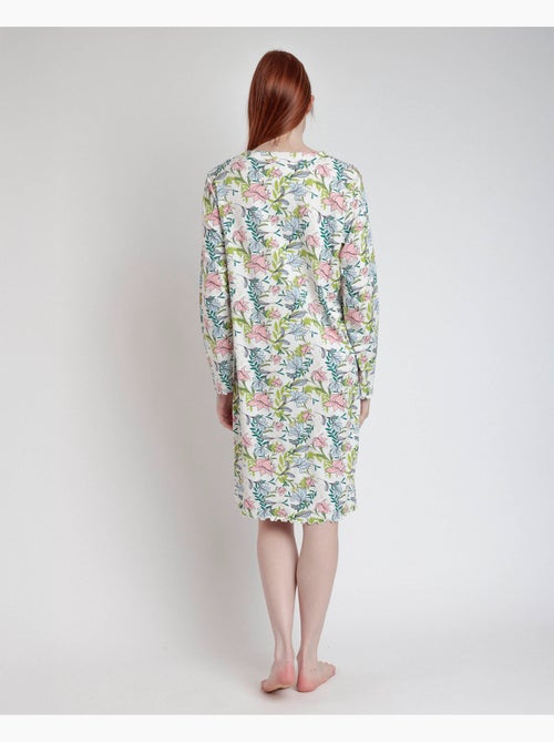 Chemise de nuit à manches longues et patte de boutonnage pour femme ADMAS GARDEN Autumn Garden - Kiabi Chemise de nuit à manches longues et patte de boutonnage pour femme ADMAS GARDEN Autumn Garden - Kiabi