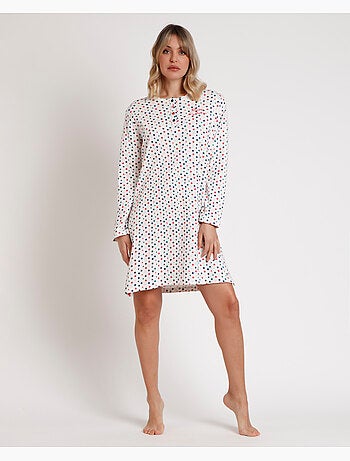 Chemise de nuit à manches longues et patte d'étoile ADMAS pour femme