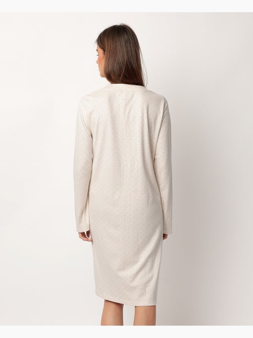 Chemise de nuit à manches longues pour femme ADMAS CLASSIC à pois et fleurs - Kiabi Chemise de nuit à manches longues pour femme ADMAS CLASSIC à pois et fleurs - Kiabi