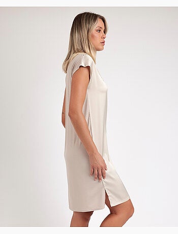 Chemise de nuit à manches tombantes en satin et guipure ADMAS CLASSIC pour femme