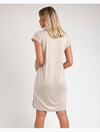 Chemise de nuit à manches tombantes en satin et guipure ADMAS CLASSIC pour femme