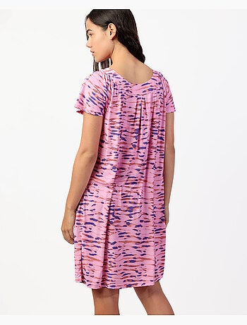 Chemise de nuit à manches tombantes rose à imprimé tigre pour femme ADMAS GARDEN