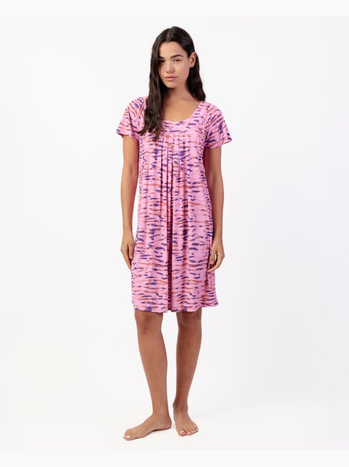 Chemise de nuit à manches tombantes rose à imprimé tigre pour femme ADMAS GARDEN - Kiabi