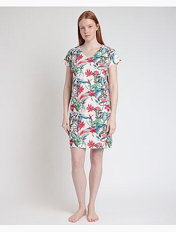 Chemise de nuit à manches tombantes Tropical Spirit pour femme ADMAS GARDEN