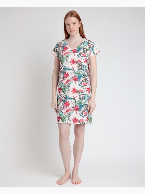 Chemise de nuit à manches tombantes Tropical Spirit pour femme ADMAS GARDEN - Kiabi Chemise de nuit à manches tombantes Tropical Spirit pour femme ADMAS GARDEN - Kiabi