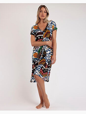 Chemise de nuit africaine de luxe à manches tombantes pour femme ADMAS LUXURY