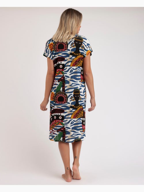 Chemise de nuit africaine de luxe à manches tombantes pour femme ADMAS LUXURY - Kiabi