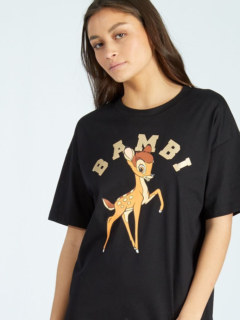 Chemise de nuit 'Bambi' Noir - Kiabi