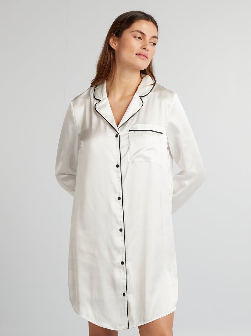 Chemise de nuit blanc - Kiabi