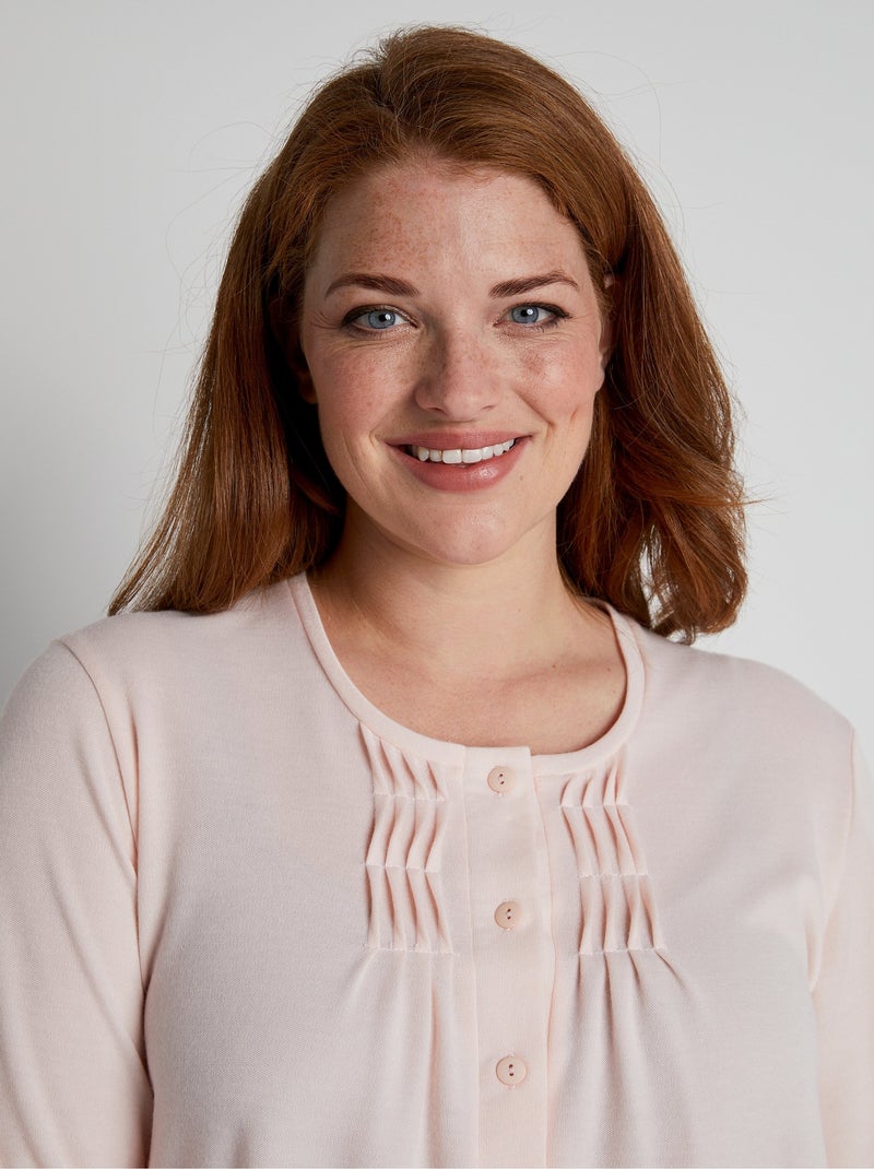 Chemise sport chic rose brodée écussons | Cotton Park