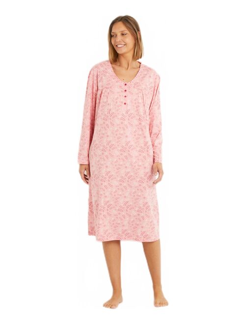 Chemise de nuit boutonnée coton grandes tailles - Kiabi