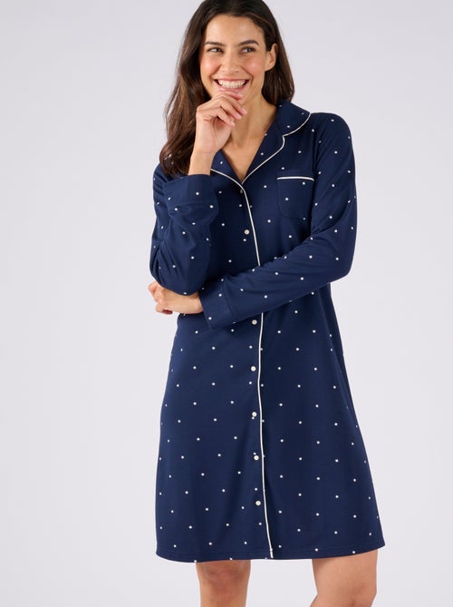 Chemise de nuit boutonnée Thermolactyl - Damart - Kiabi
