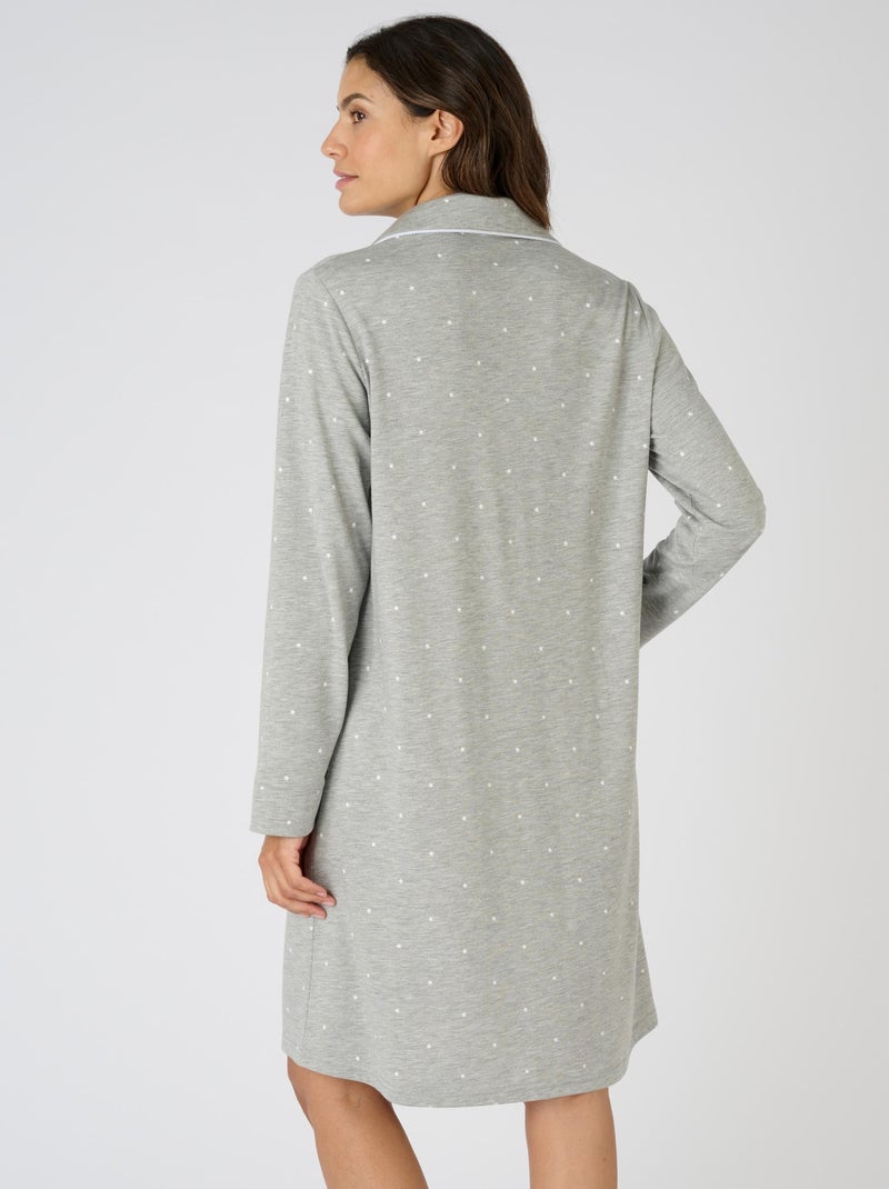 Chemise de nuit boutonnée Thermolactyl - Damart Gris - Kiabi
